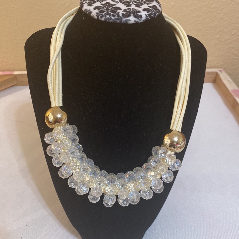 Crystal Beads Statement Necklace.